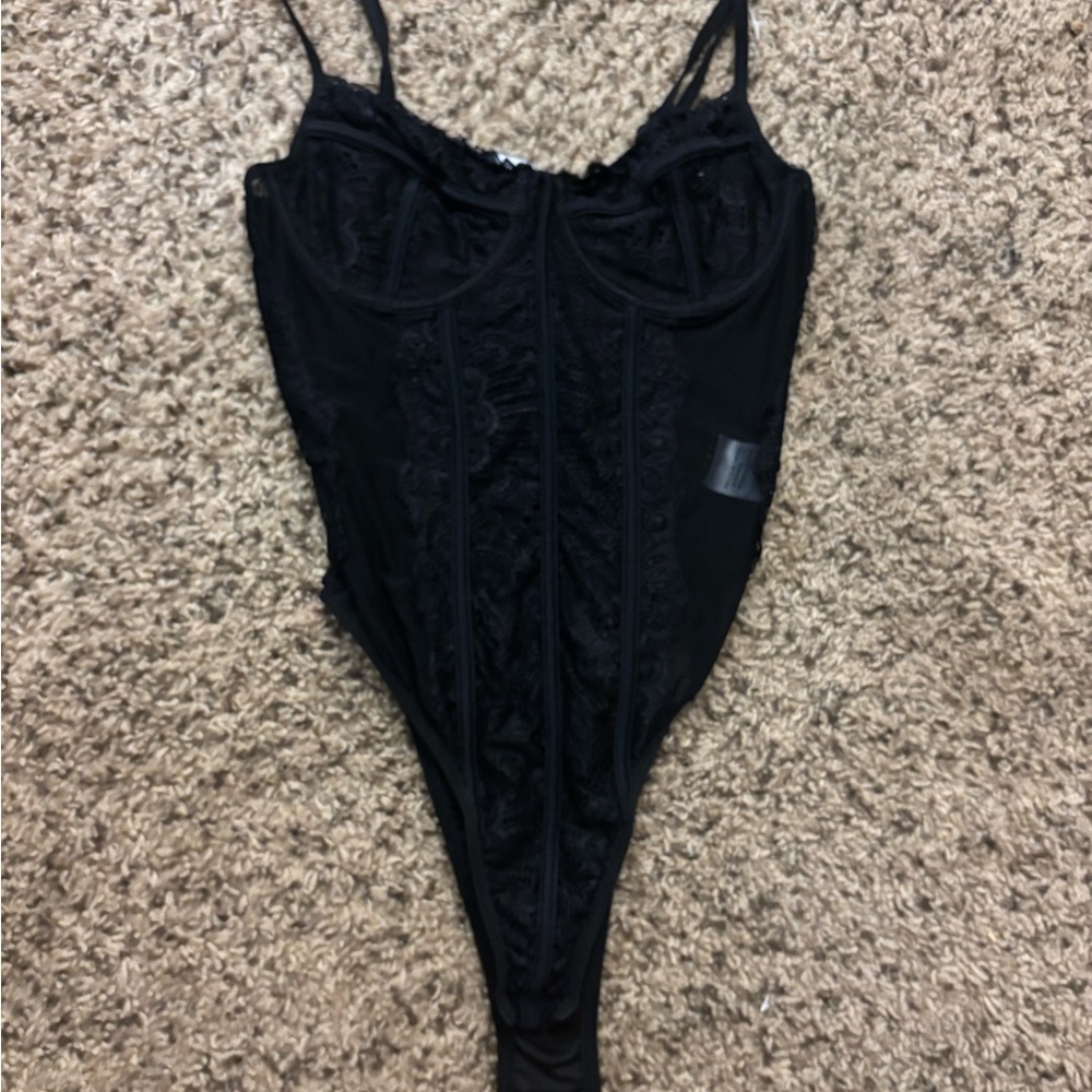 Princess Polly Midnight Black Lace Slip